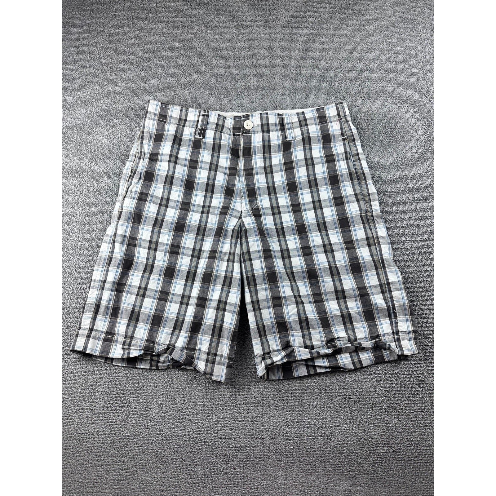 Mossimo Supply Co Shorts Men 32 Multi Color Plaid Flat Front Cotton Outdoor